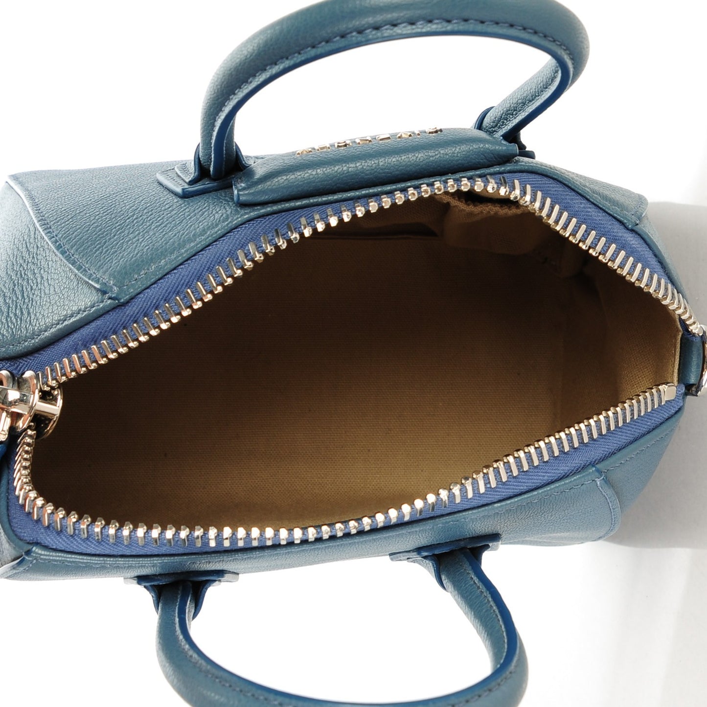 Sugar Goatskin Mini Antigona Mineral Blue