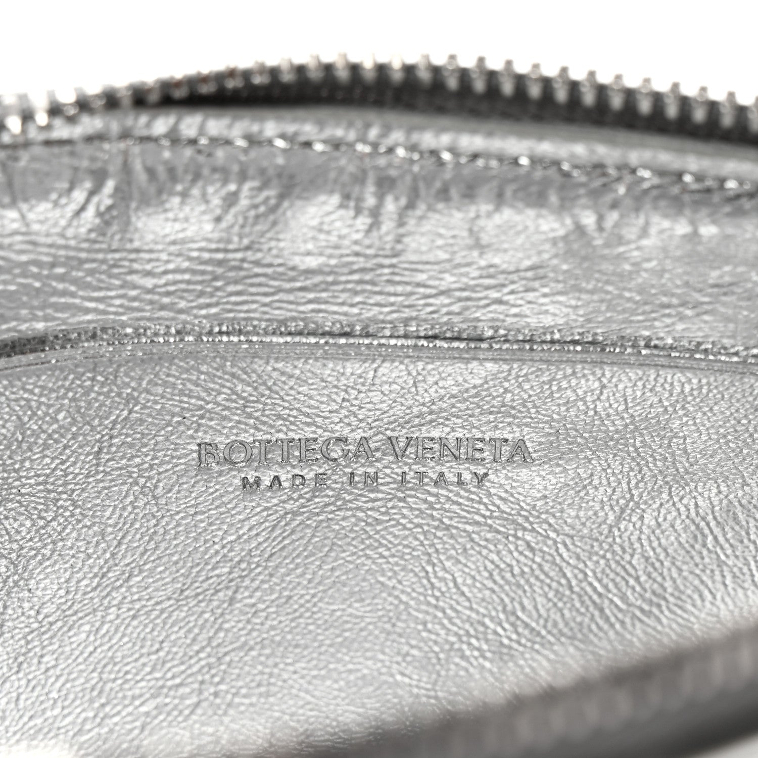 Bottega Veneta Mirror Laminated Nappa Intrecciato Beauty Pouch Silver 6 of 7