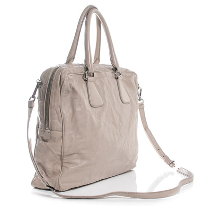 Prada Lambskin Boston Large Tote Stone 3 of 8