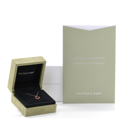 Van Cleef & Arpels 18K Rose Gold Carnelian Sweet Alhambra Pendant Necklace 7 of 7