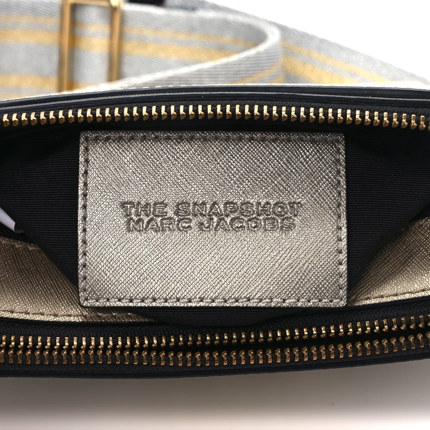 Marc Jacobs Metallic Saffiano Small Snapshot Camera Bag Silver Gold 5 of 9