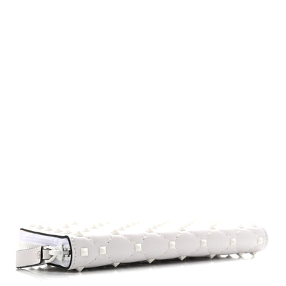 Valentino Garavani Nappa Monochrome Rockstud Spike Zip Around Wallet White 4 of 9