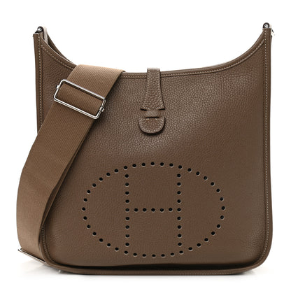 Hermes Taurillon Clemence Evelyne III PM Etoupe 1 of 12