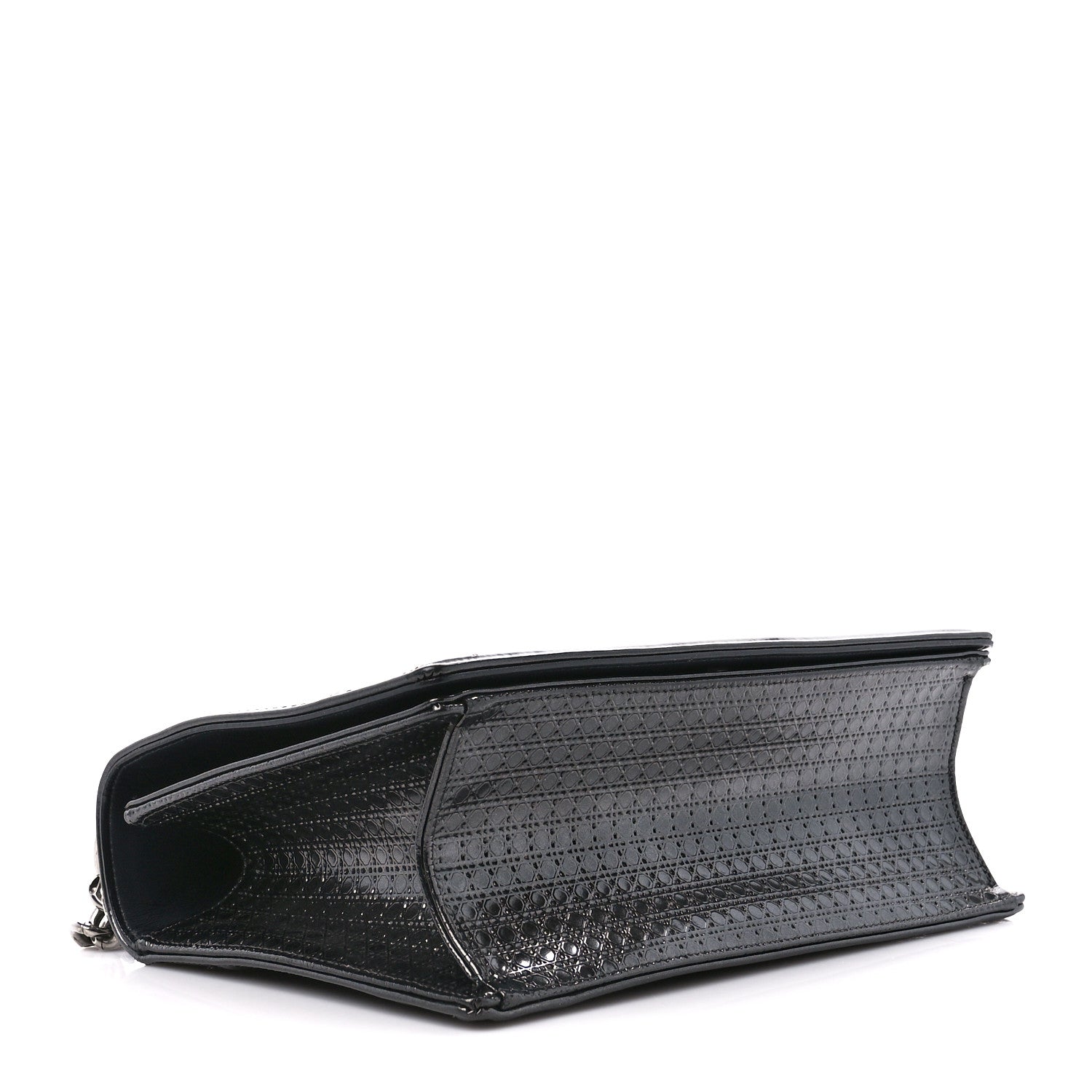 Christian Dior Metallic Calfskin Micro-Cannage Medium Diorama Flap Bag Graphite 4 of 11