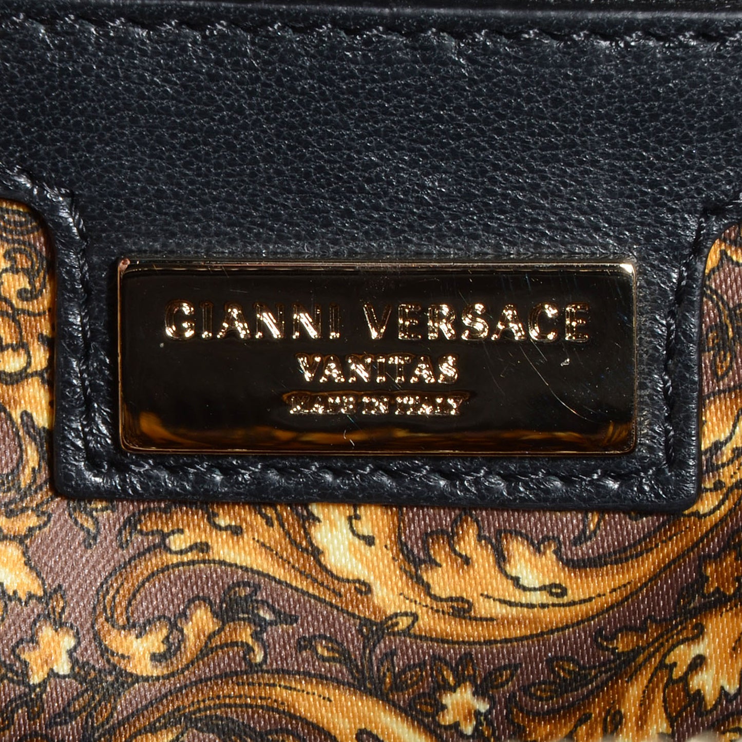 Barocco Quilted Leather Studded Vanitas Demetra Black
