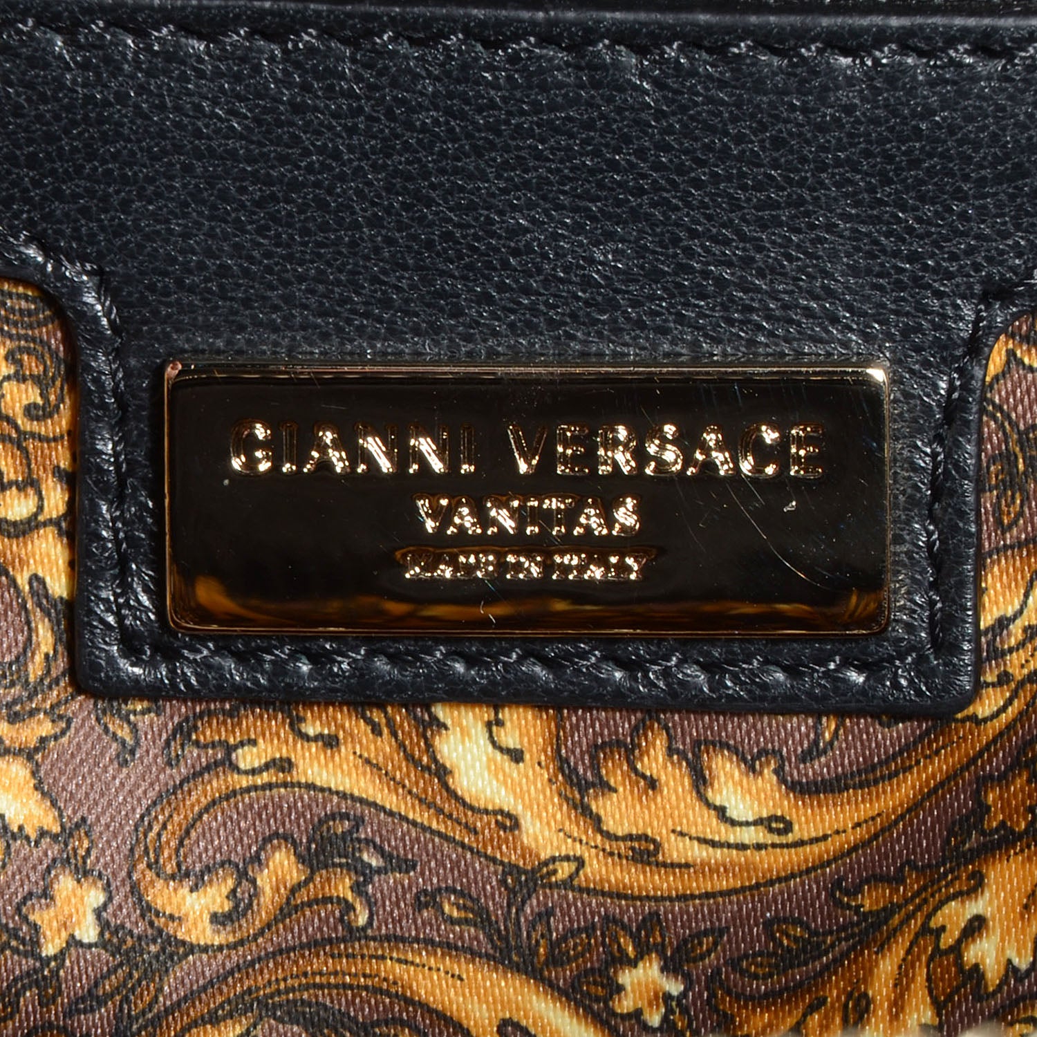 Versace Barocco Quilted Leather Studded Vanitas Demetra Black 6 of 8