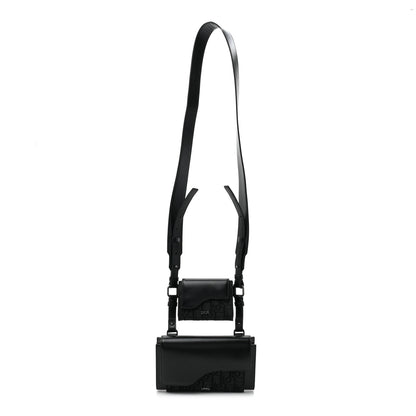 Christian Dior HOMME Oblique Double Saddle Wallet Black 1 of 16