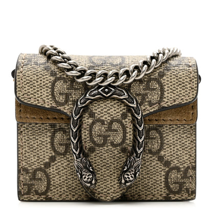 Gucci GG Supremem Monogram Suede Cudu Dionysus AirPods Case Beige Ebony Taupe 1 of 5