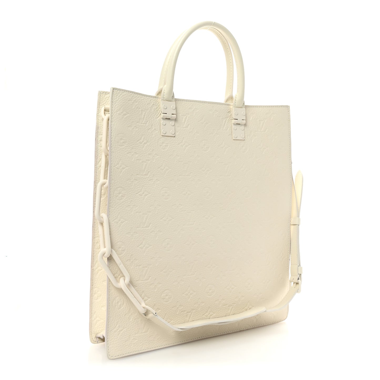 Taurillon Monogram Sac Plat Powder White