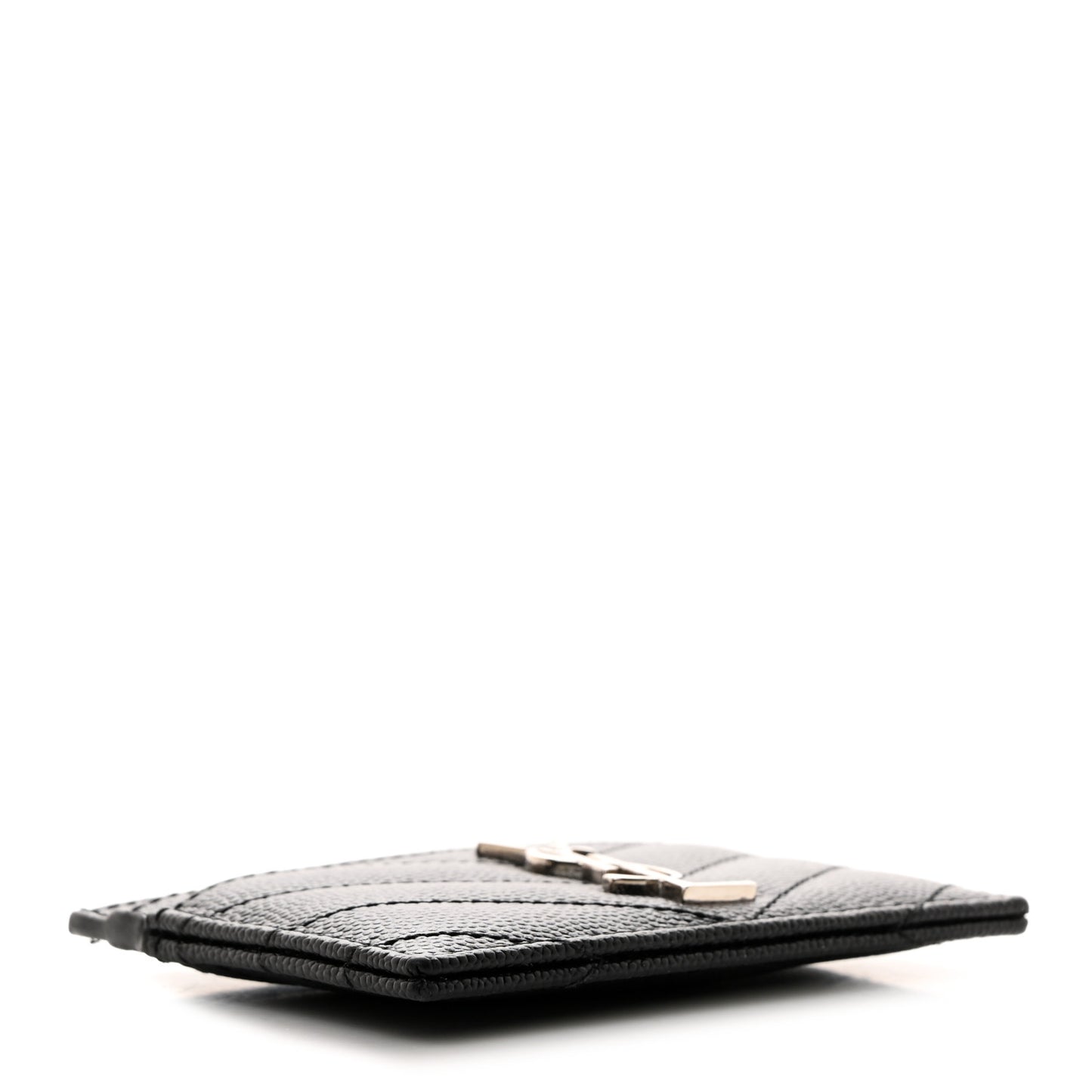 Grain De Poudre Matelasse Chevron Monogram Credit Card Case Black