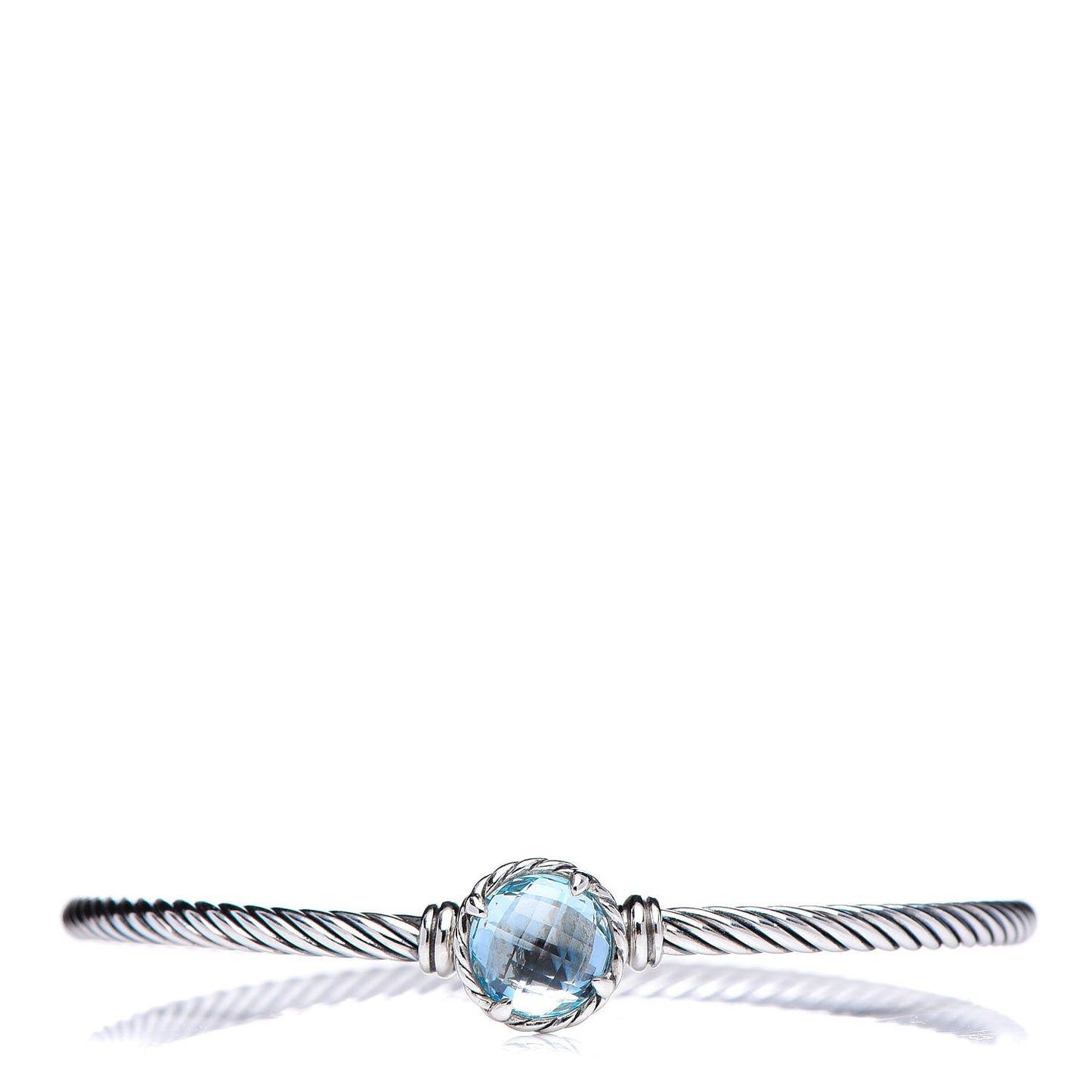 Sterling Silver Blue Topaz 3mm Chatelaine Bracelet