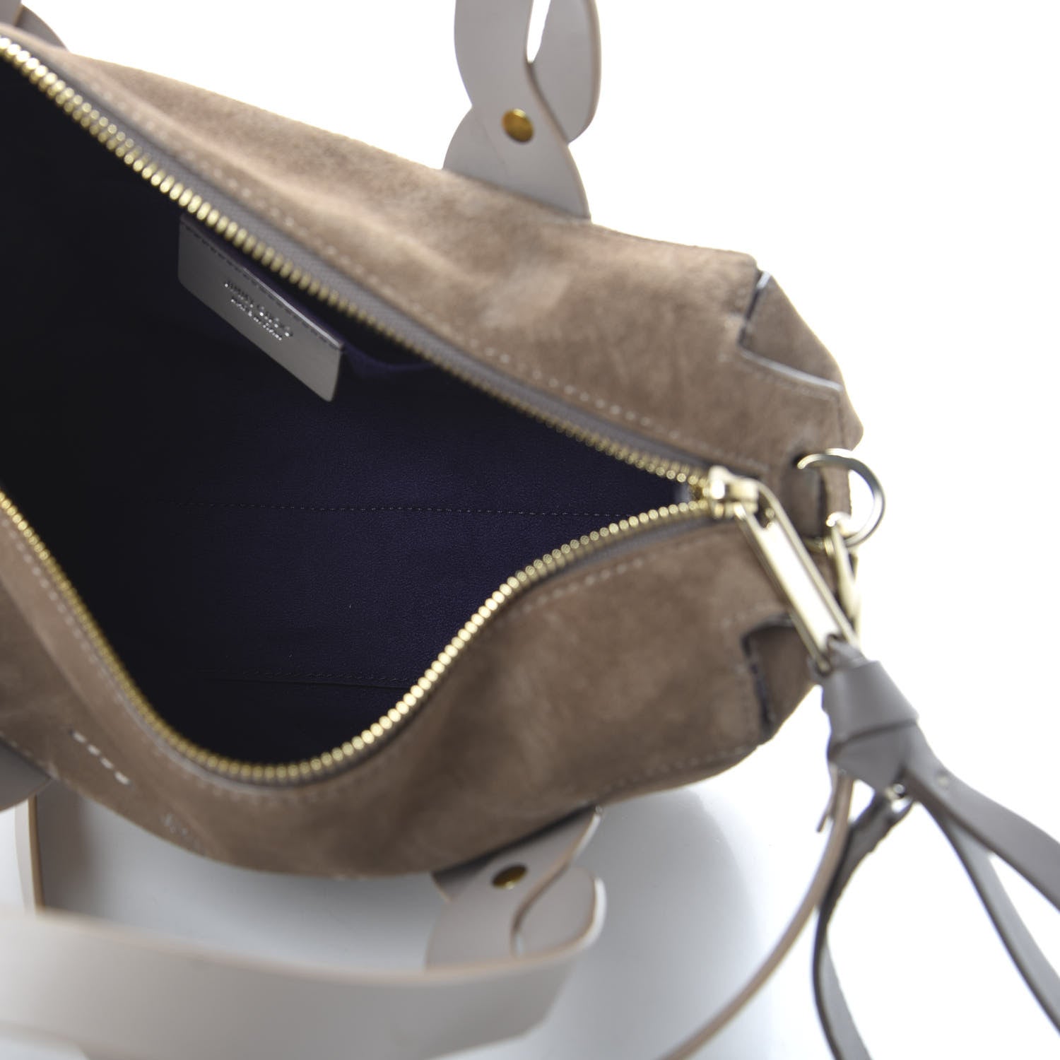 Jimmy Choo Suede Nappa Small Allie Bowling Bag Light Mocha 5 of 12