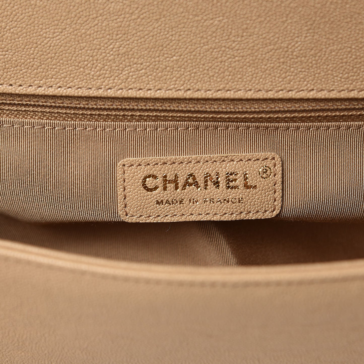 Caviar Quilted New Medium Boy Flap Beige