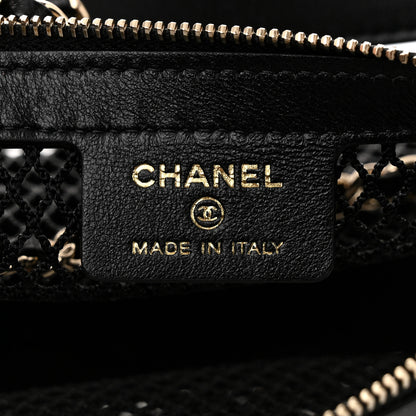 Chanel Mesh Shiny Lambskin Chain Hobo Black 7 of 12