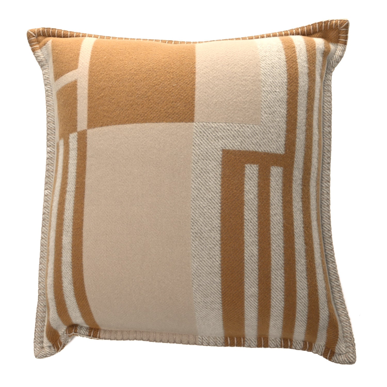 Hermes Wool Cashmere Ithaque Pillow Camel Beige 1 of 3