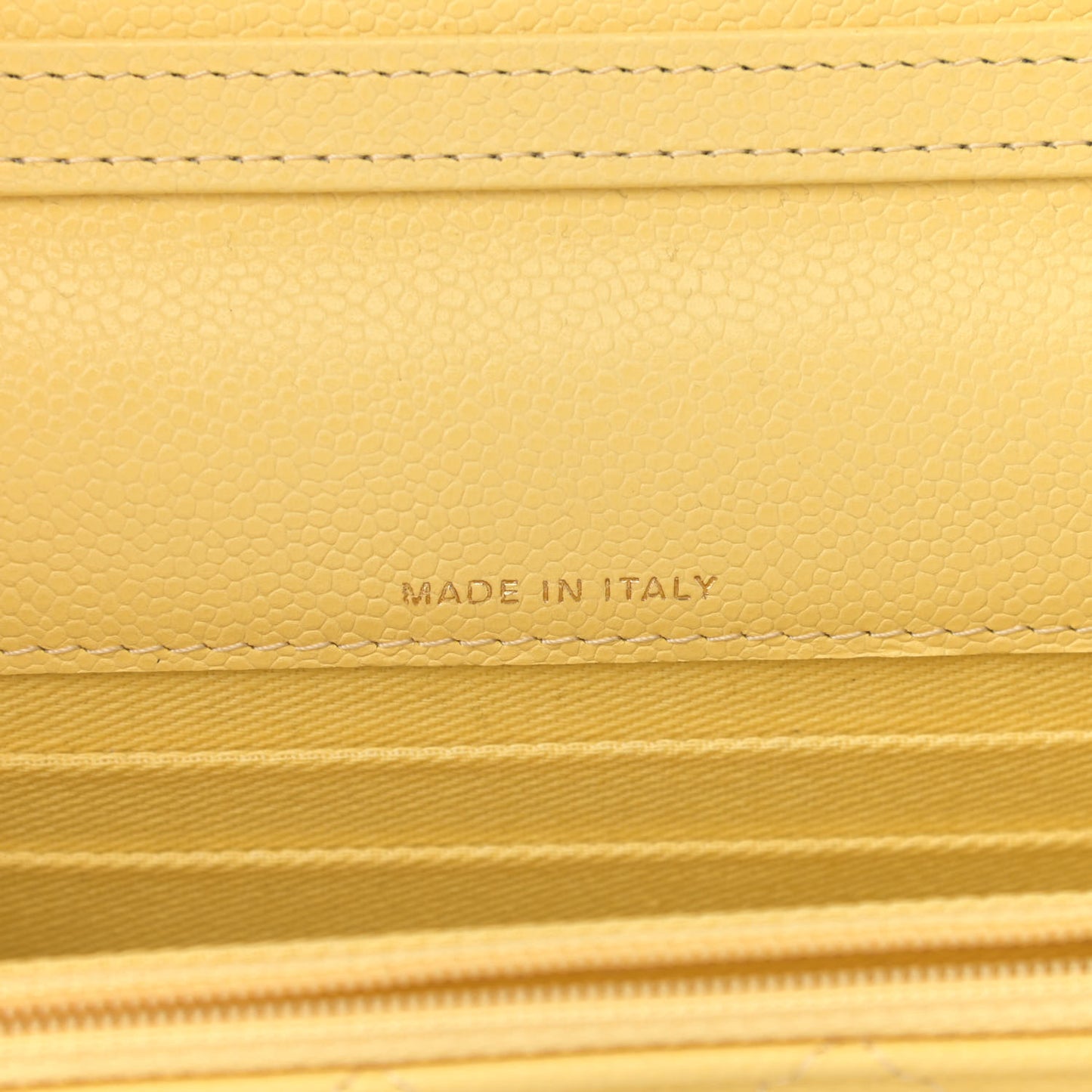 Caviar Quilted Business Affinity Clutch With Chain Flap Yellow