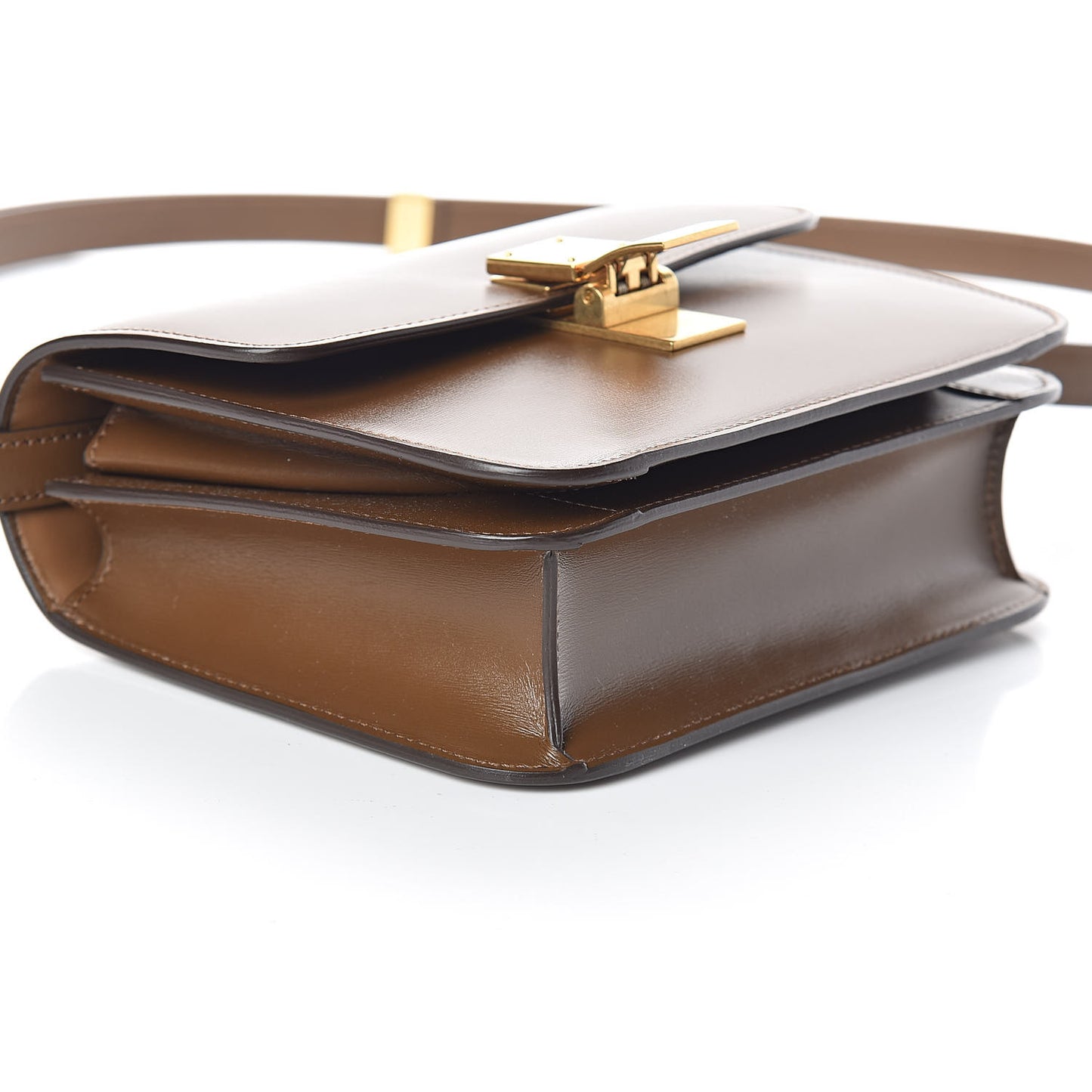 Box Calfskin Teen Classic Box Flap Bag Camel