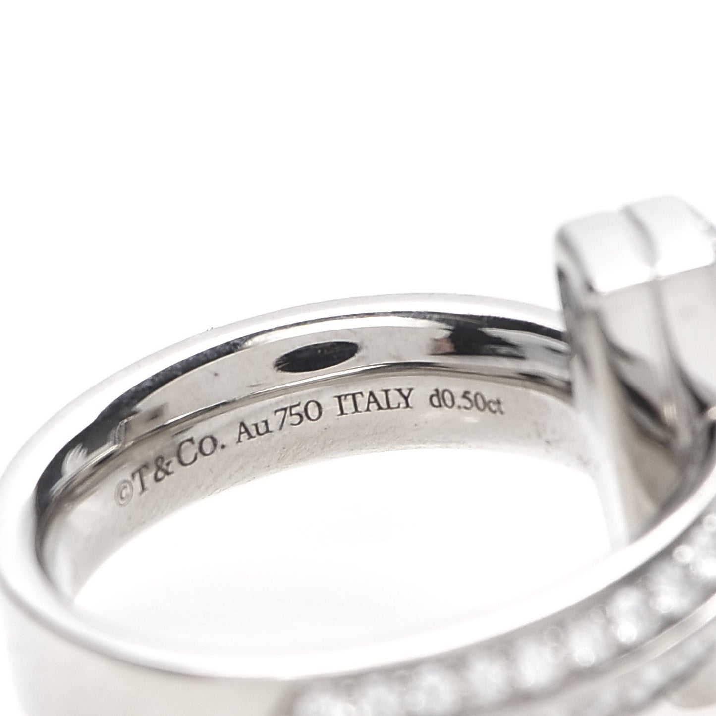 18K White Gold Diamond T T1 Wide Ring 46 3.75