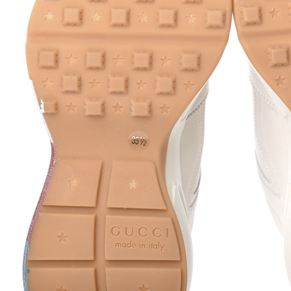 Gucci Calfskin Glitter Web Print Womens Rhyton Sneakers 35.5 Mystic White 6 of 9