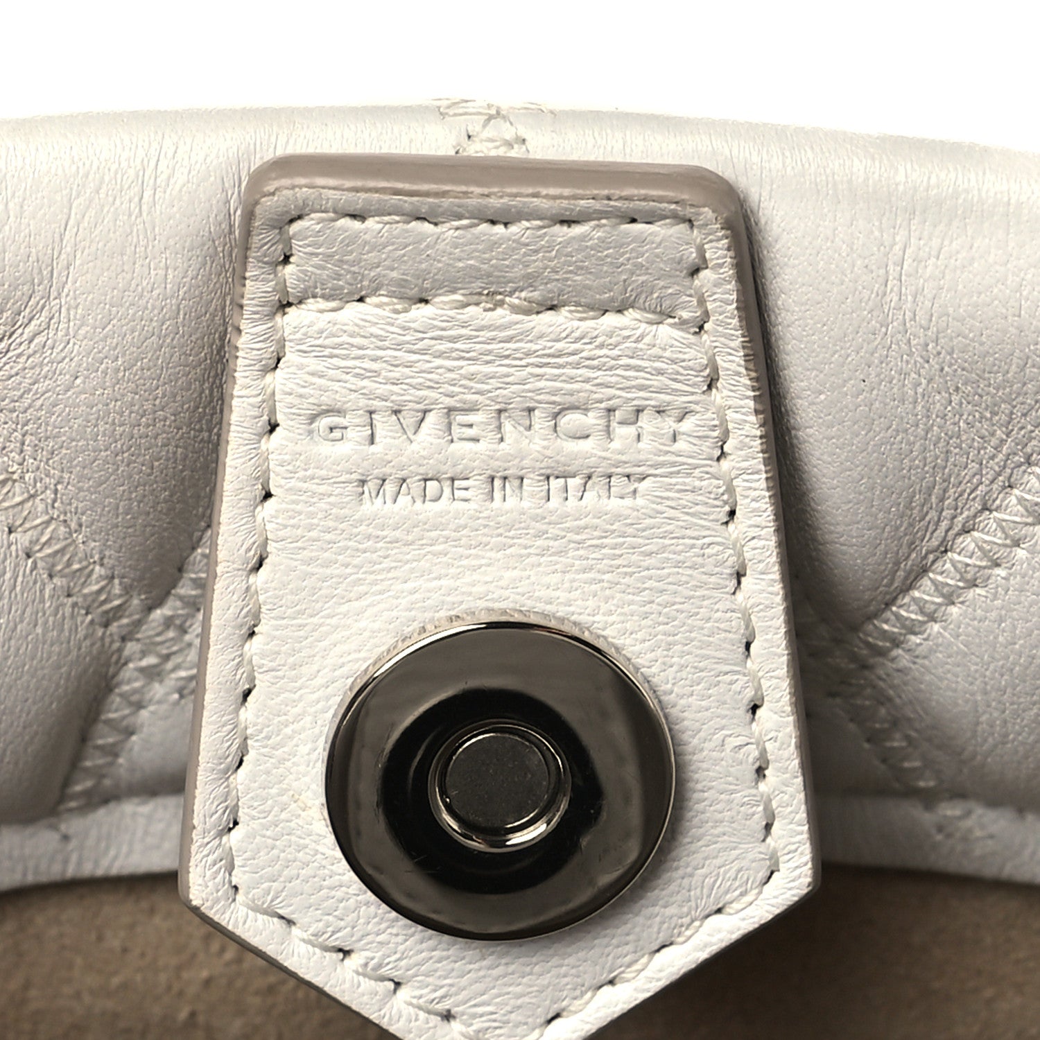 Givenchy Lambskin Quilted Mini GV Bucket Bag White 6 of 10