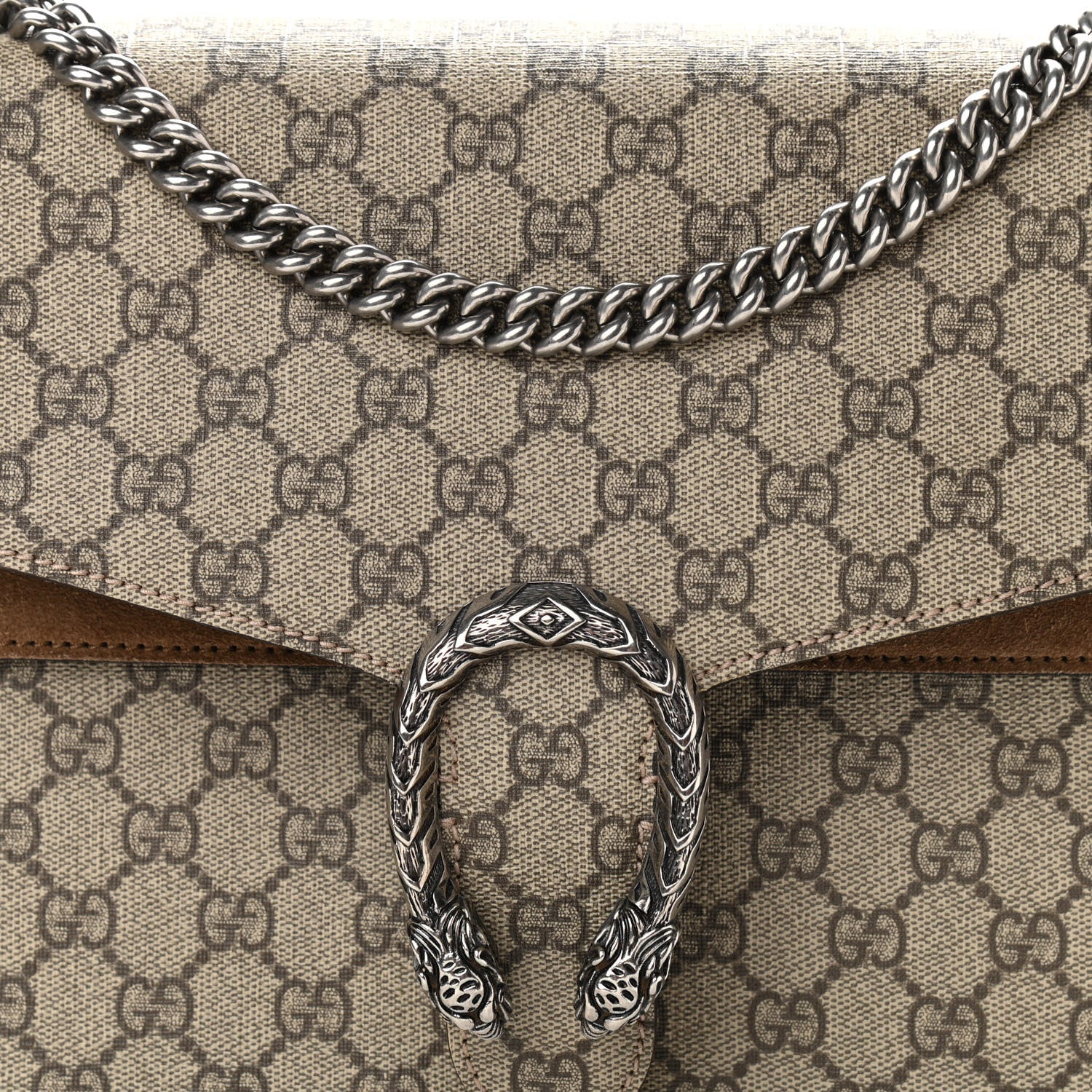 Gucci GG Supreme Monogram Medium Dionysus Shoulder Bag Taupe 8 of 10
