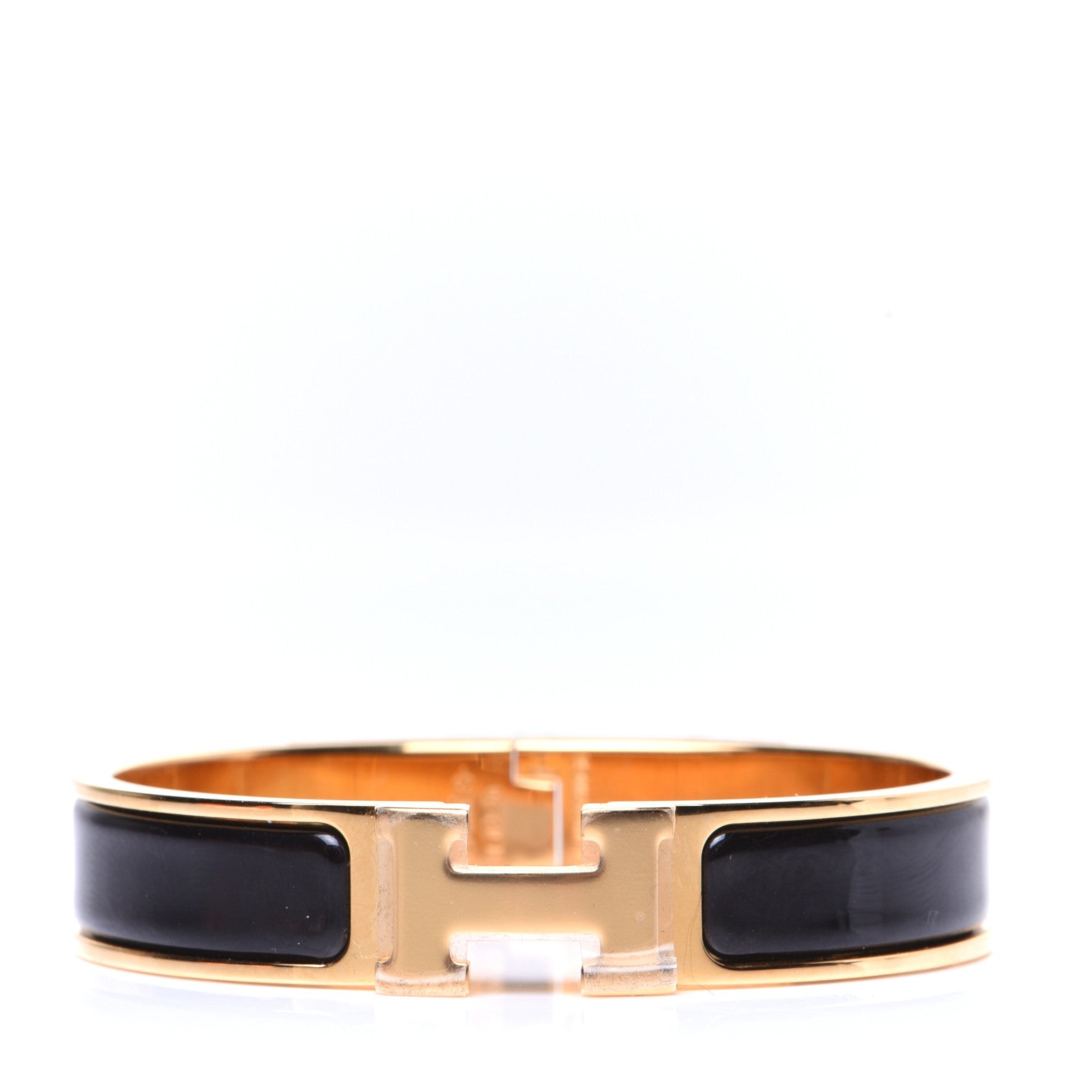 Hermes Enamel Narrow Clic Clac H Bracelet PM Black 1 of 13