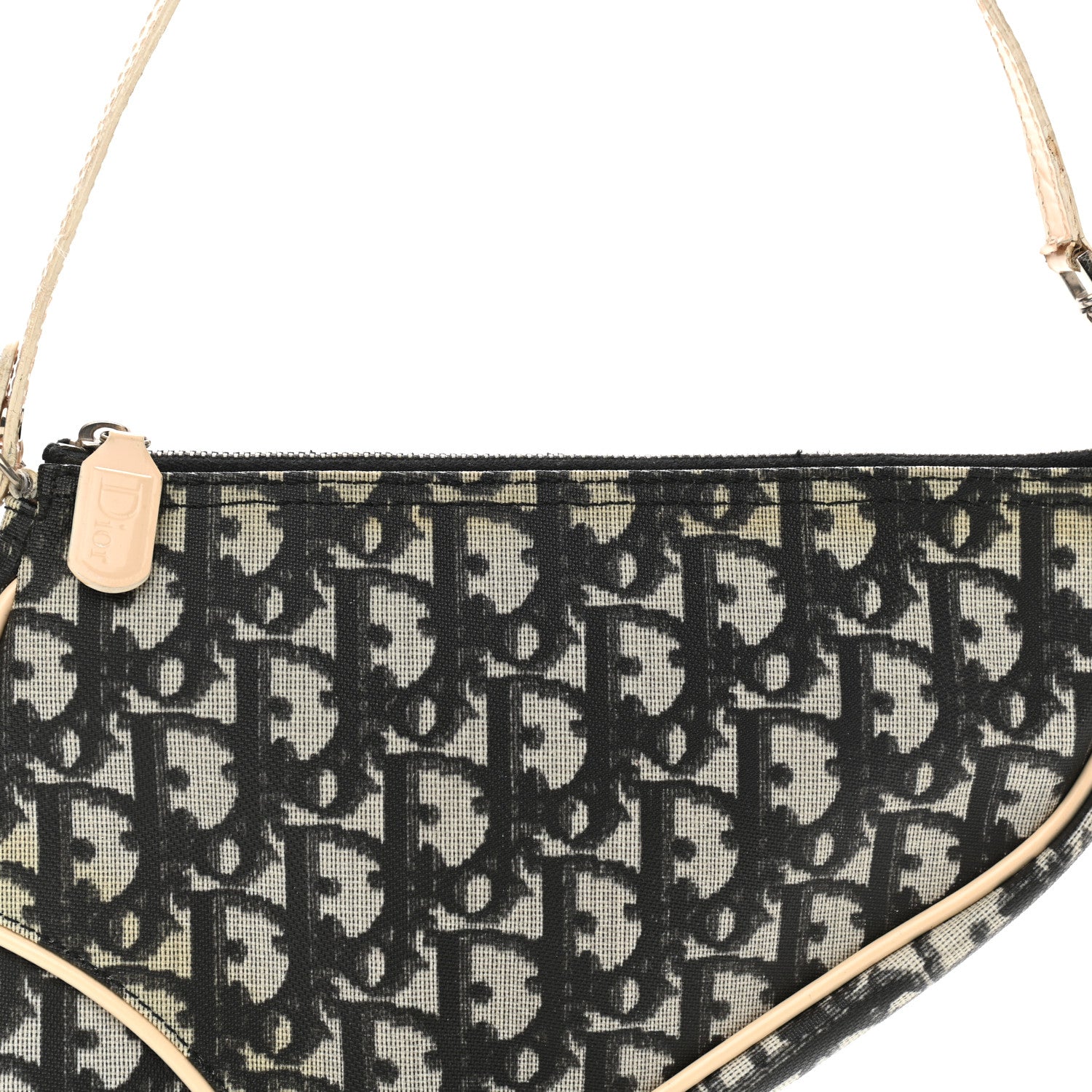 Christian Dior Monogram Mini Saddle Pochette White Blue 8 of 15