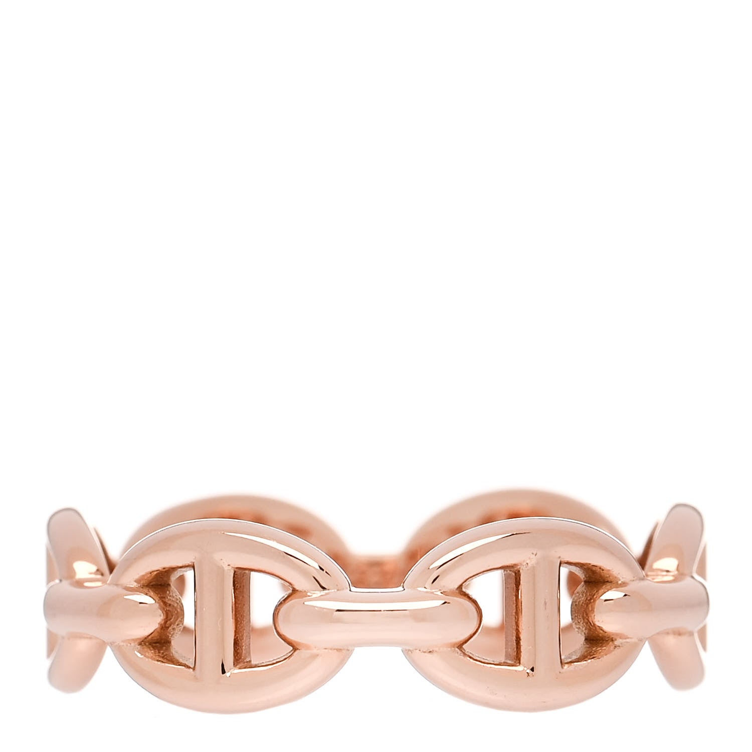 Hermes 18K Rose Gold PM Chaine D'Ancre Enchainee Ring 52 6 1 of 7