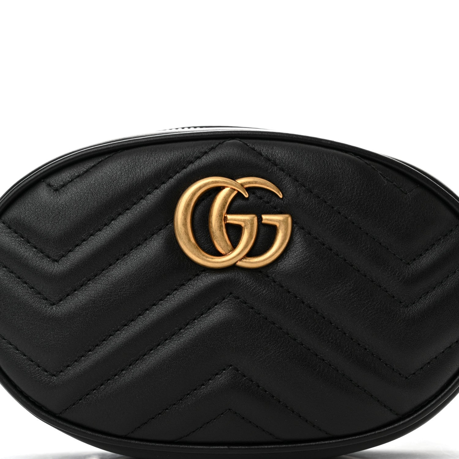 Gucci Calfskin Matelasse GG Marmont Belt Bag 75 30 Black 8 of 11