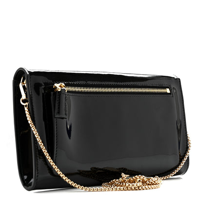 Prada Vernice Metal Triangle Logo Clutch Black 3 of 10