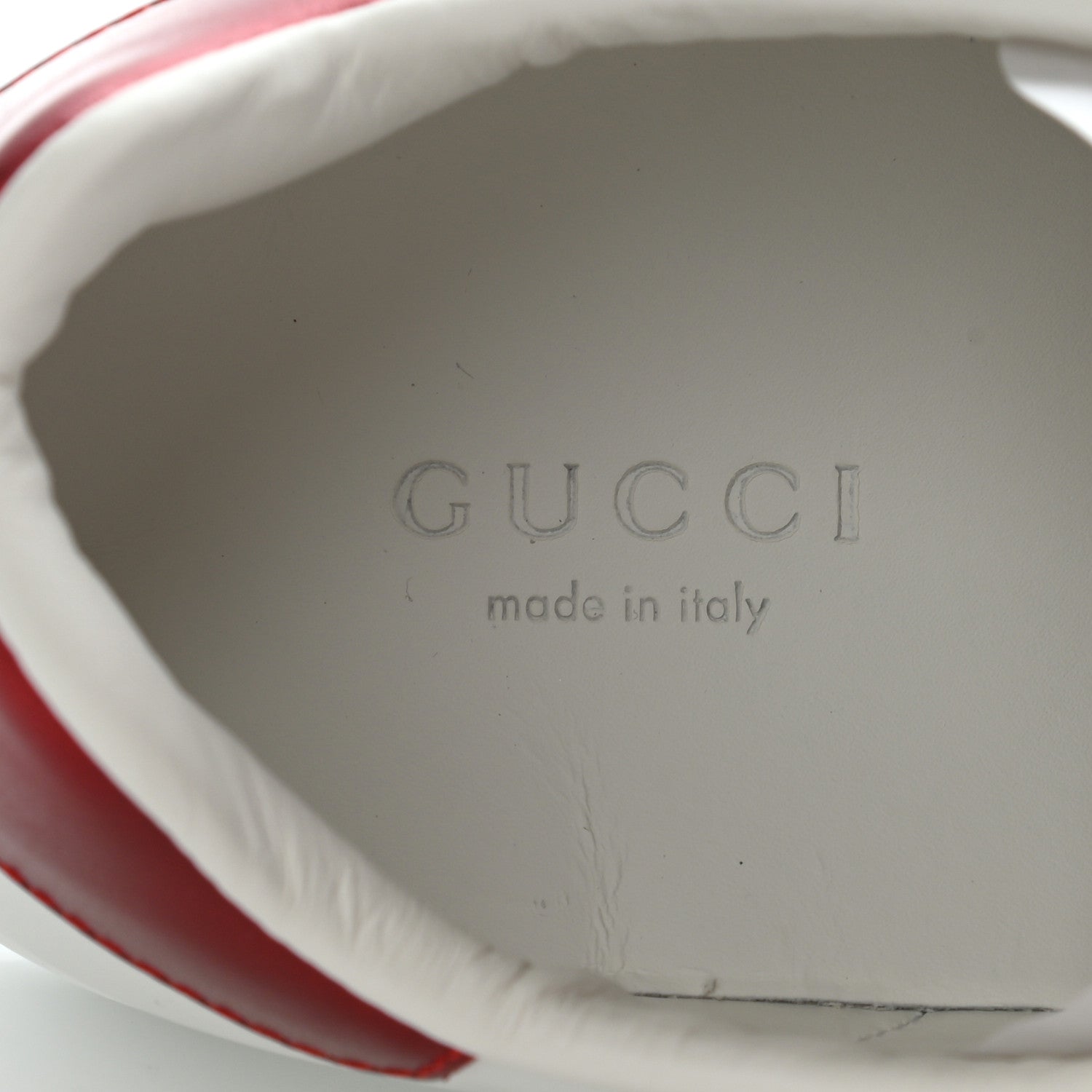 Gucci Calfskin Interlocking G Womens New Ace Sneakers 36.5 White Red Flame Green 5 of 8