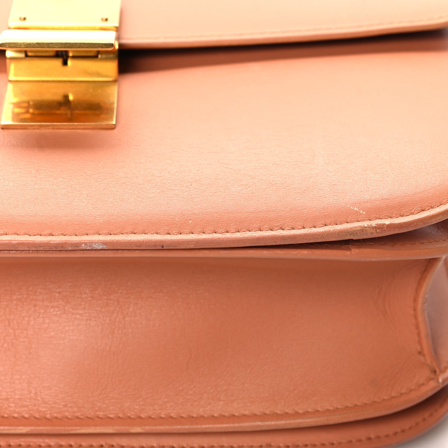 Celine Box Calfskin Medium Classic Box Flap Bag Nude 12 of 16