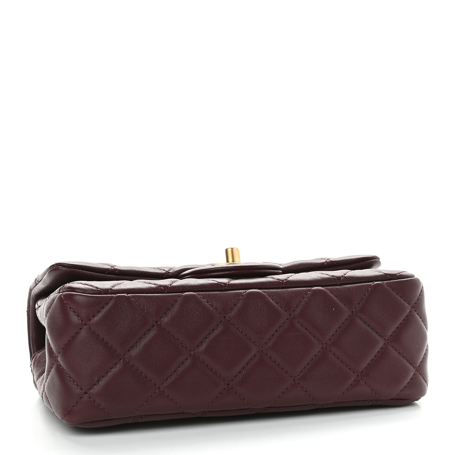Chanel Lambskin Quilted Mini Rectangular Pearl Crush Flap Burgundy 4 of 9