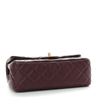 Chanel Lambskin Quilted Mini Rectangular Pearl Crush Flap Burgundy 4 of 9