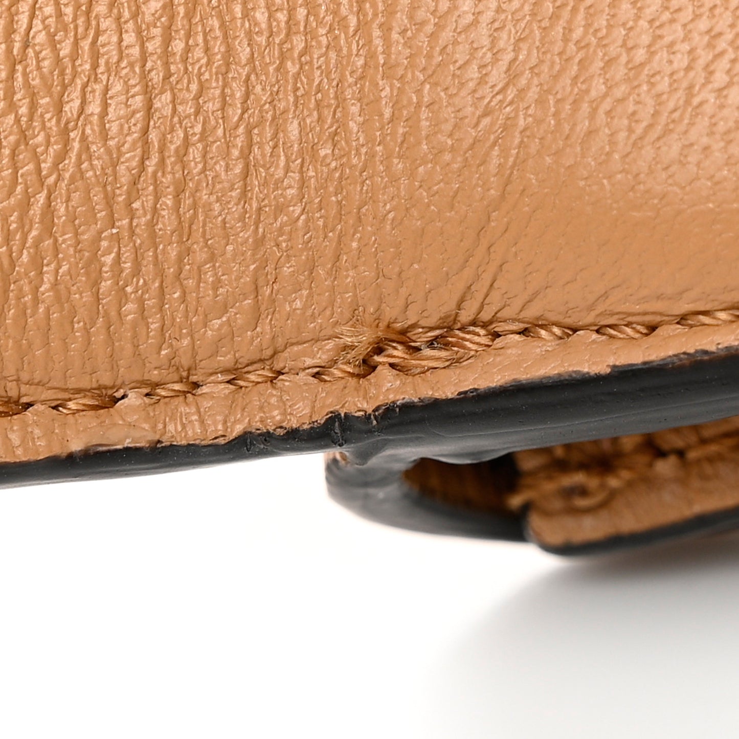 Nappa Matisse FF Diagonal Embossed Micro Tri-Fold Wallet Miele Scuro