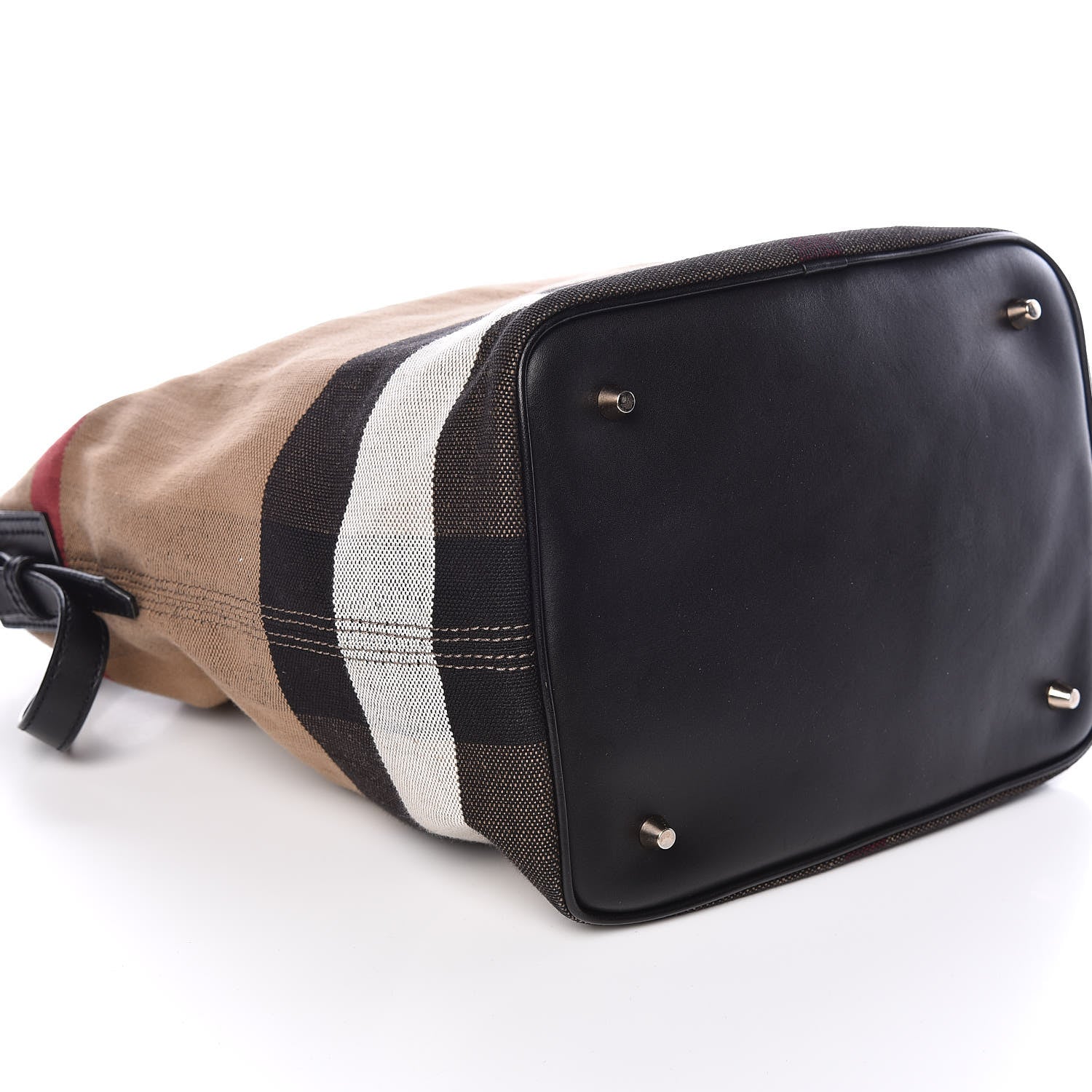 Burberry Canvas Mega Check Medium Ashby Hobo Black 9 of 10
