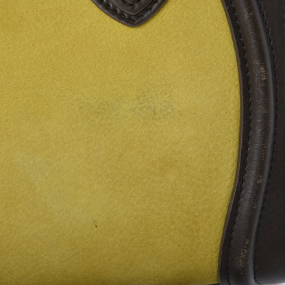 Celine Nubuck Smooth Calfskin Nano Tri-Color Luggage Chartreuse 9 of 10