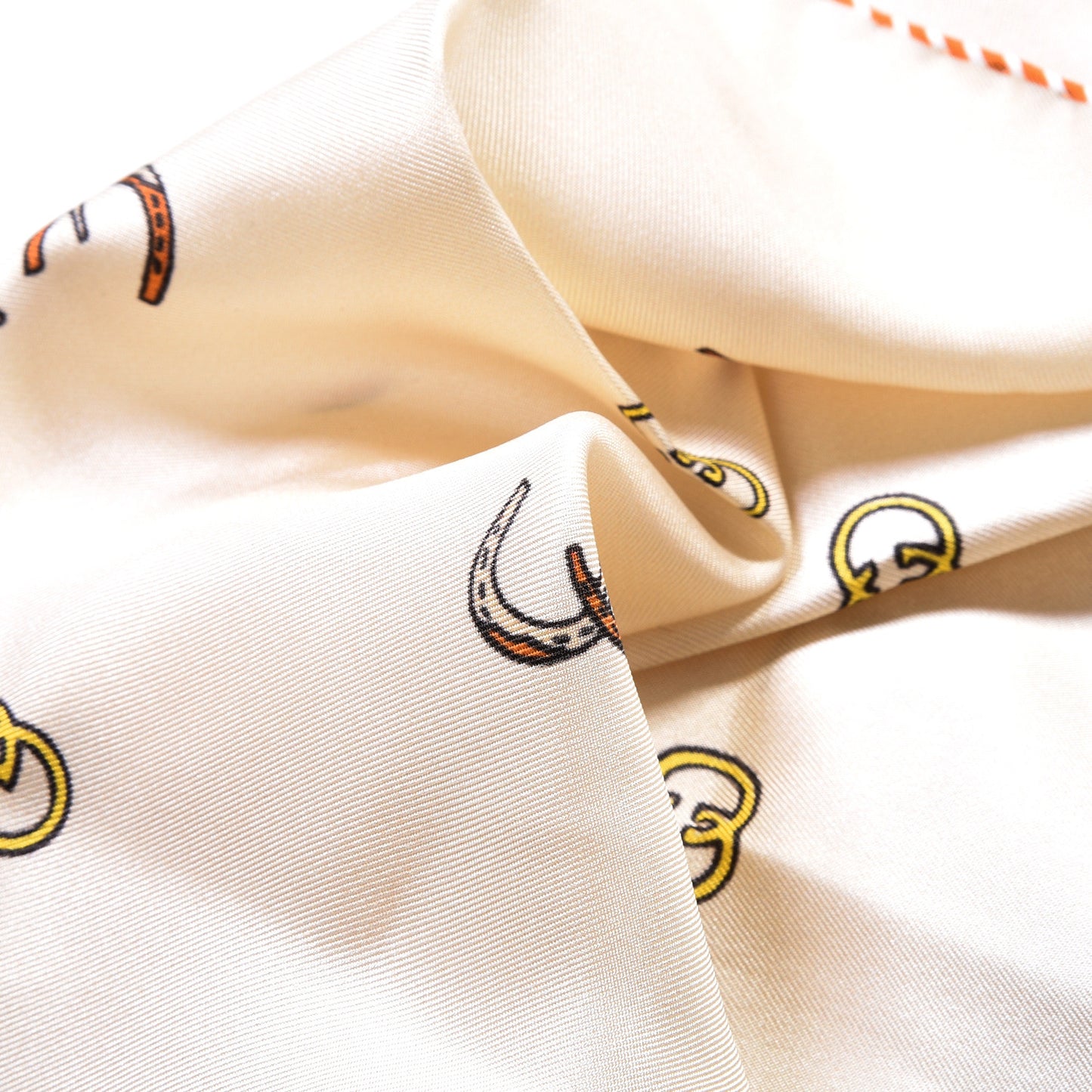 Silk Twill Poket Logos Pocket Square Ivory