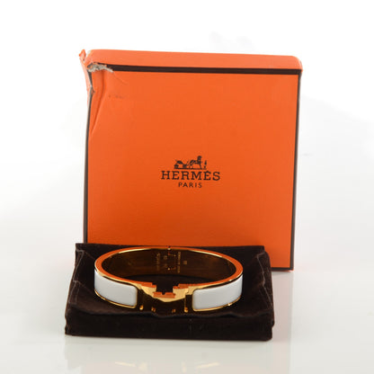 Hermes Enamel Narrow Clic Clac H Bracelet PM White 5 of 5