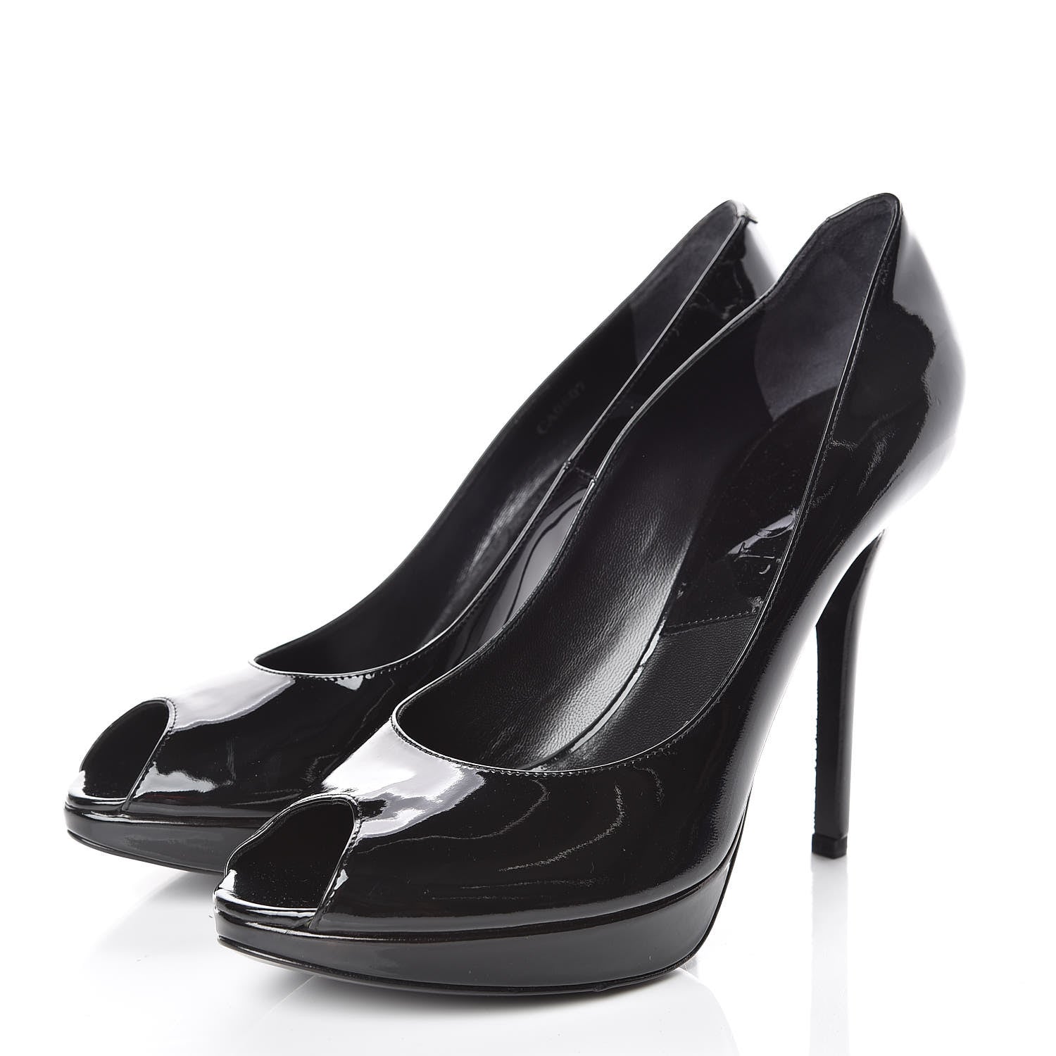 Christian Dior Patent Peep Toe Pumps 39.5 Black 3 of 9