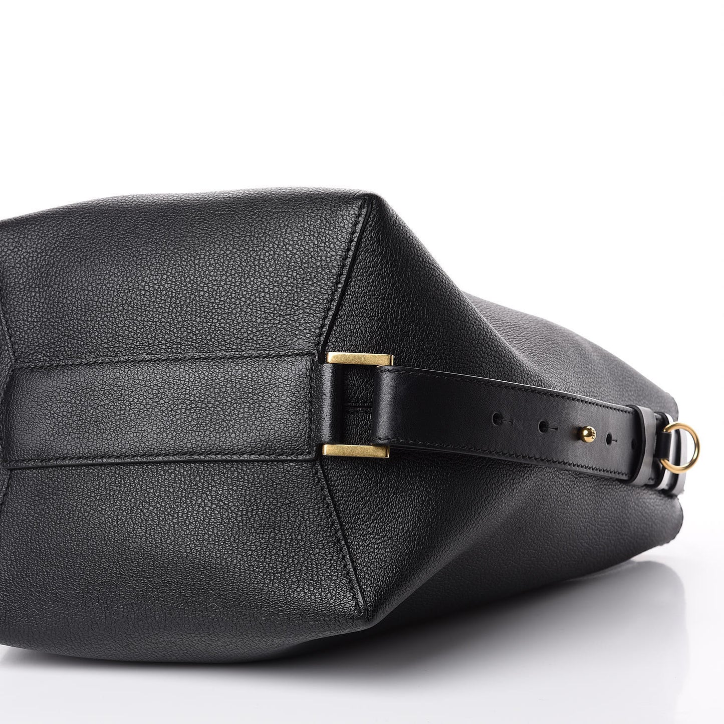 Grained Calfskin GV Bucket Bag Black