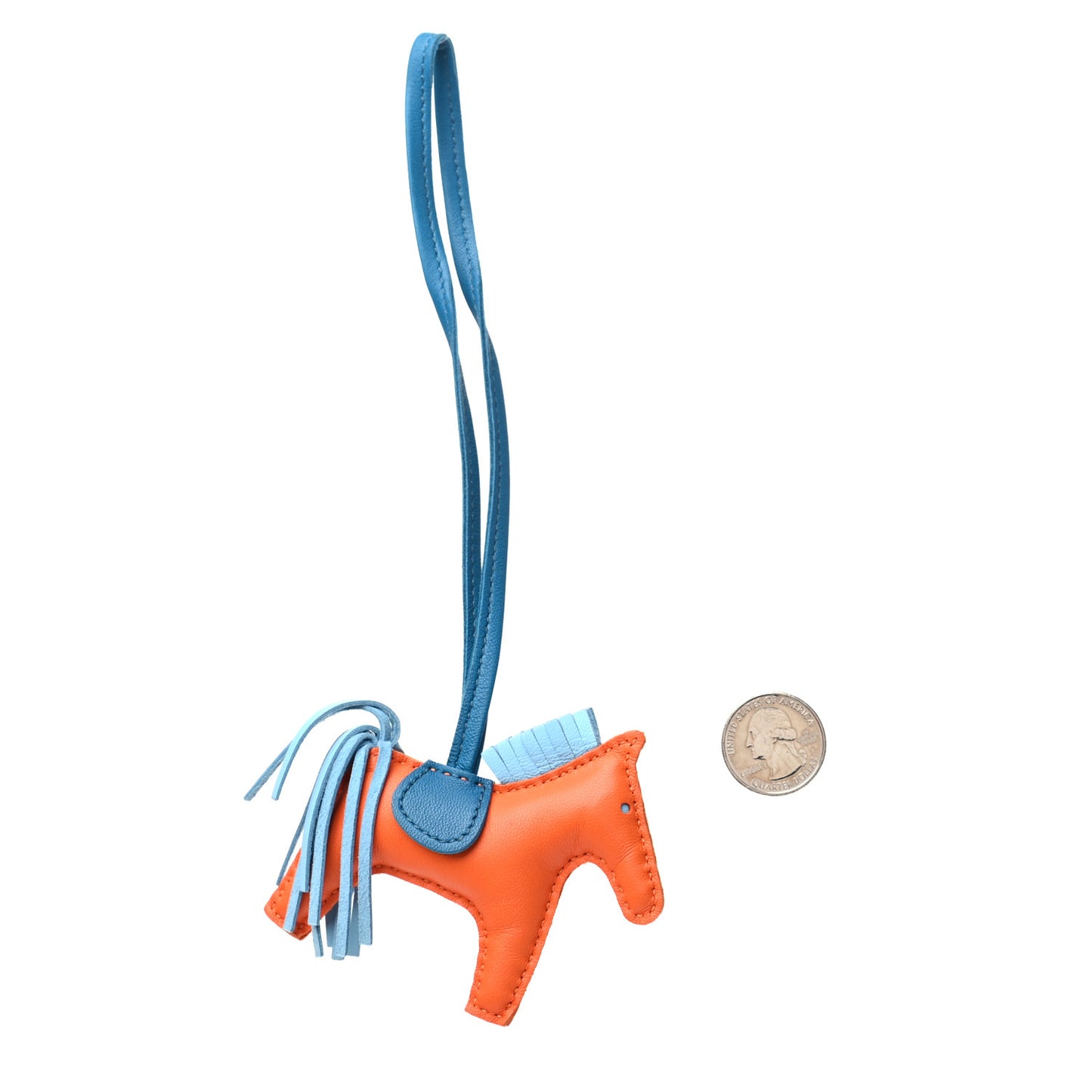 Milo Lambskin Grigri Rodeo Horse Bag Charm PM Feu Celeste Bleu Izmir