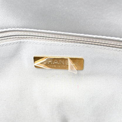 Chanel Metallic Goatskin Quilted Maxi Chanel 19 Flap Silver 6 of 10