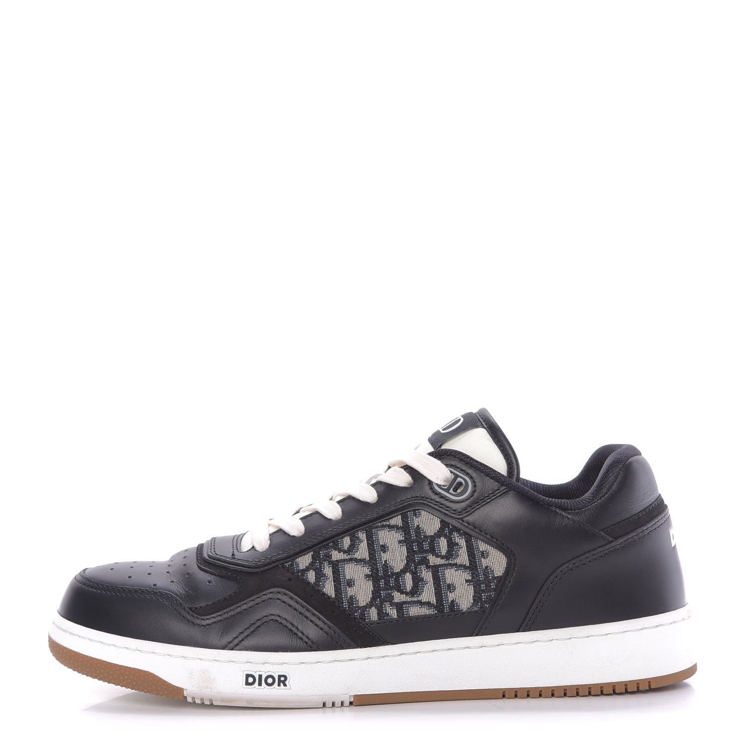 Christian Dior Smooth Calfskin Jacquard Oblique Mens B27 Low Top Sneakers 43 Black Blue 1 of 9