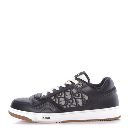 Christian Dior Smooth Calfskin Jacquard Oblique Mens B27 Low Top Sneakers 43 Black Blue 1 of 9