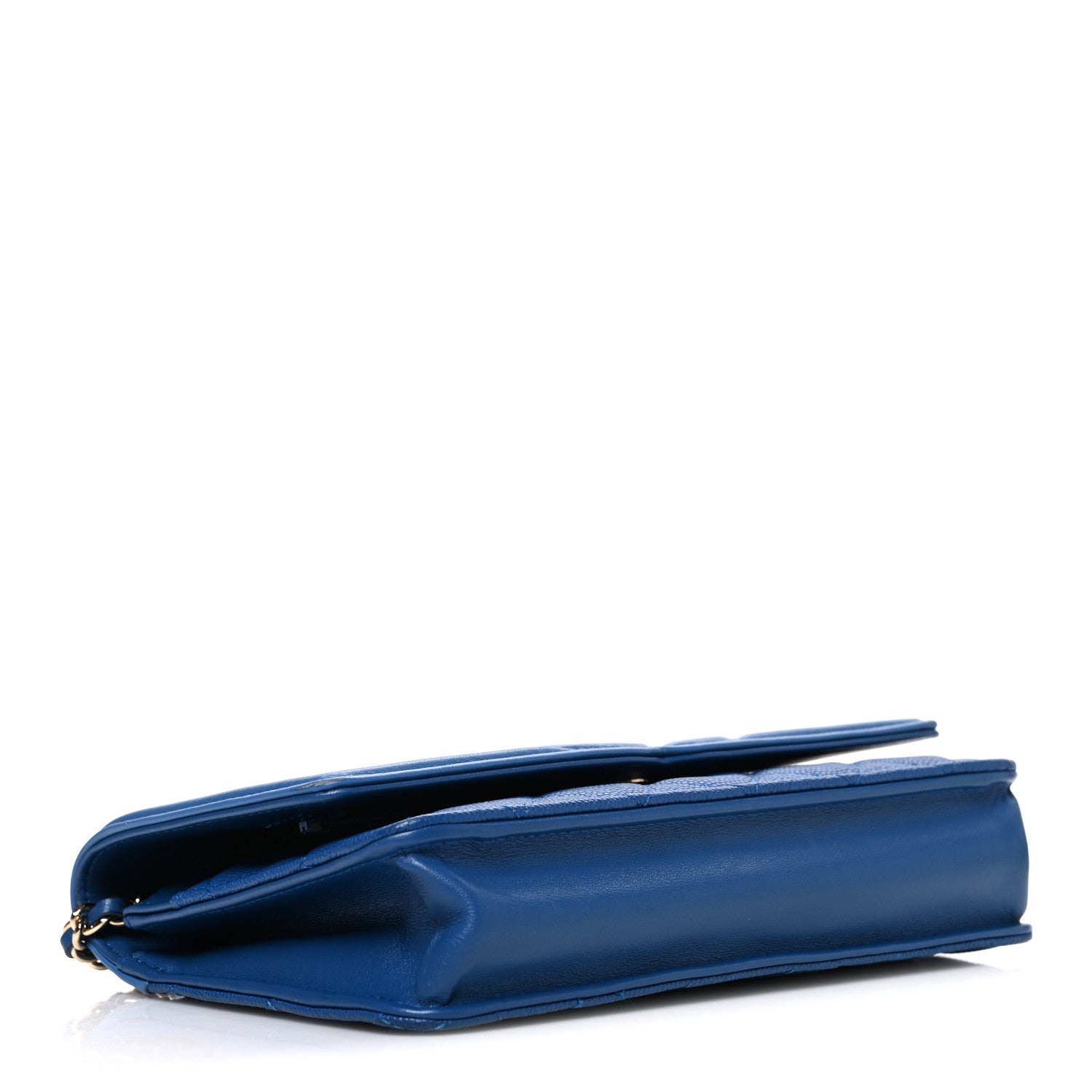 Chanel Caviar Quilted CC Filigree Wallet On Chain WOC Blue 4 of 11