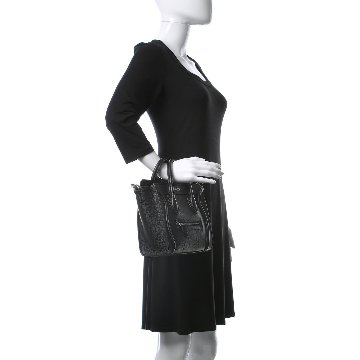 Drummed Calfskin Nano Luggage Black