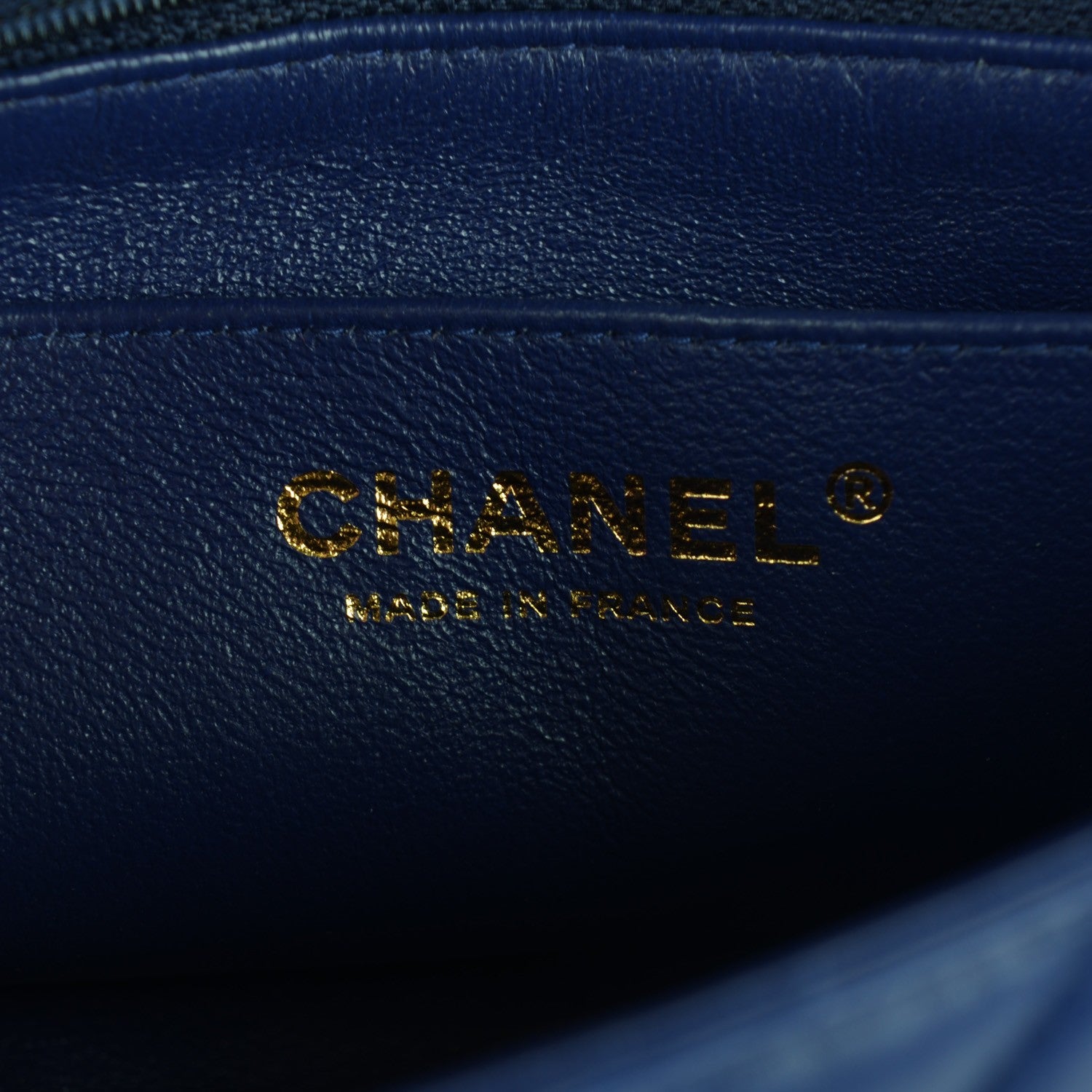 Chanel Lambskin Chevron Quilted Mini Rectangular Flap Dark Blue 6 of 8