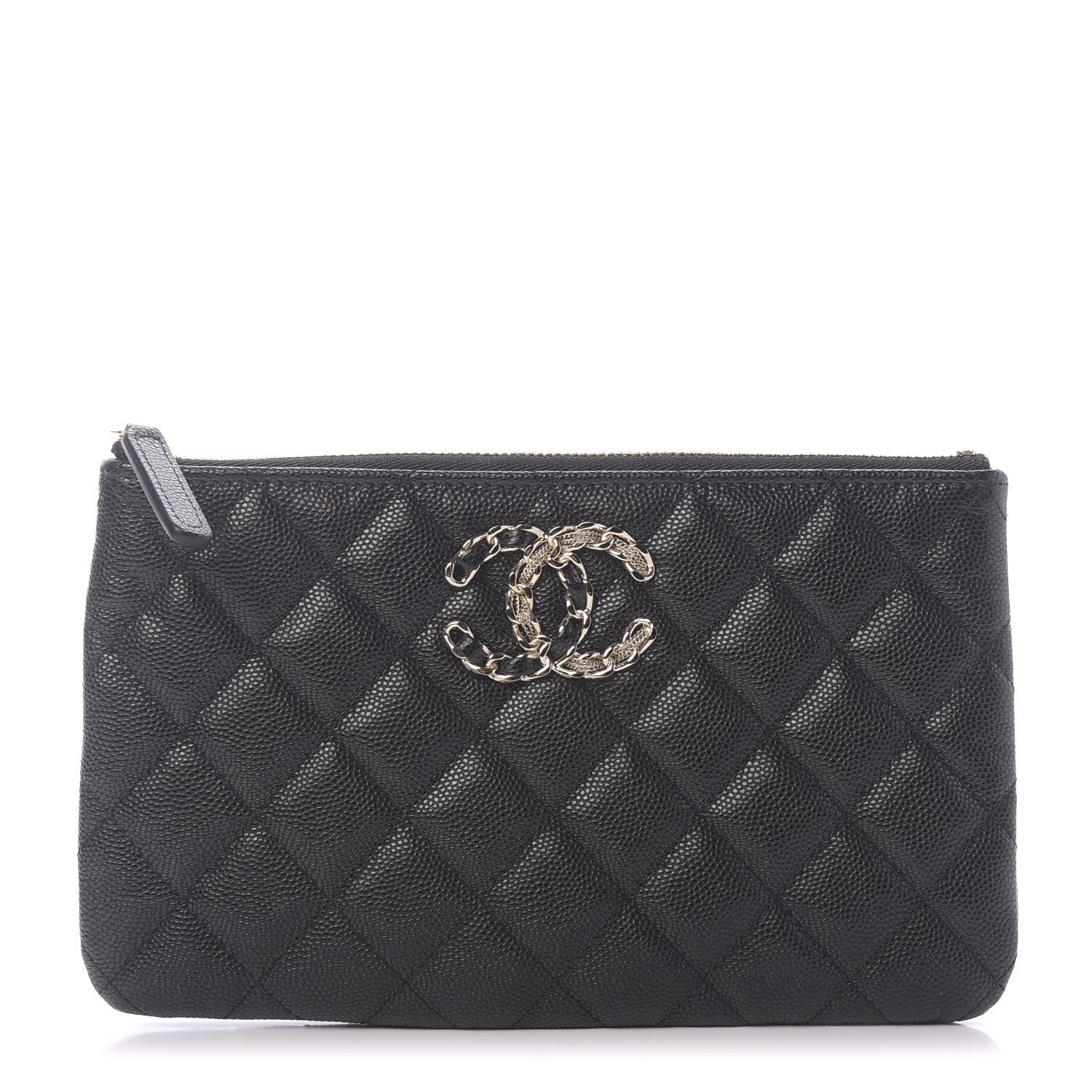 Chanel Caviar Quilted Small French New Wave CC Pouch Black 1 of 11