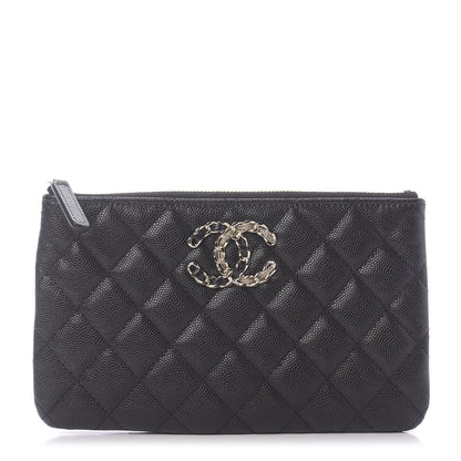 Chanel Caviar Quilted Small French New Wave CC Pouch Black 1 of 11
